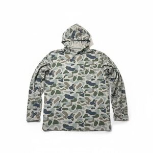 Free Fly Bamboo Lightweight Hoodie Men's Medium Green Camo Fishing Sun Shirt